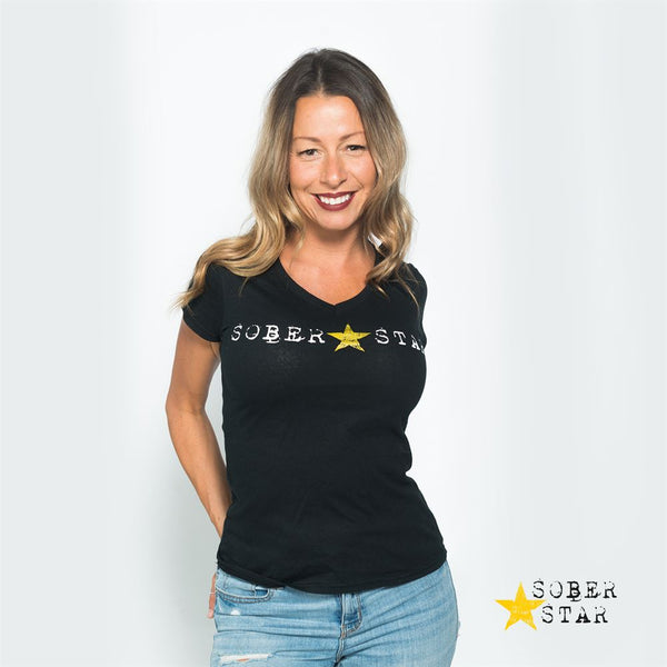 SOBERSTAR – T-SHIRT COL V FEMME SOBRIETY