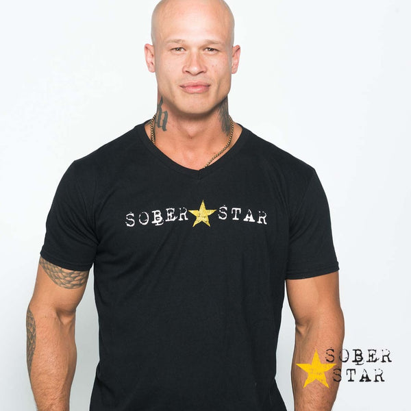 Soberstar - T-shirt avec encolure en V pour hommes 