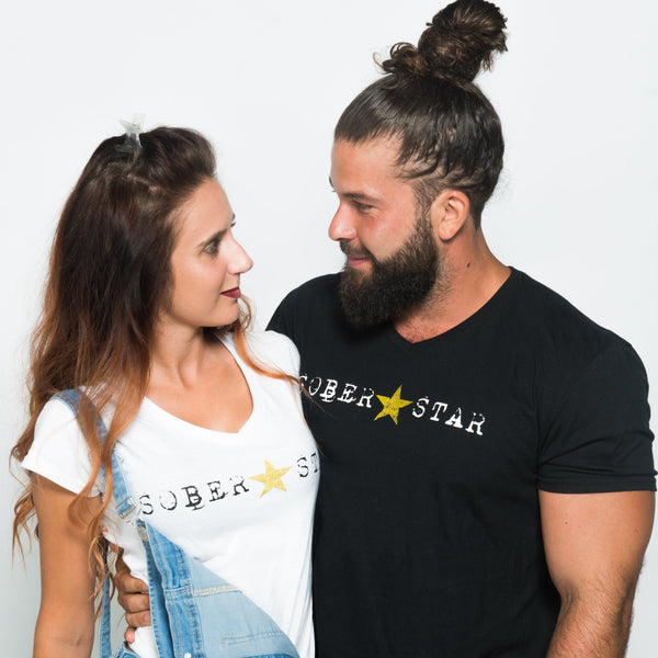 Soberstar - T-shirt avec encolure en V pour hommes 